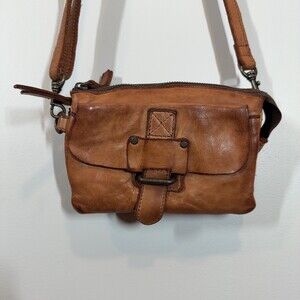 Harbour 2nd Distressed Brown Leather Crossbody Bag Anchor Logo Pouch